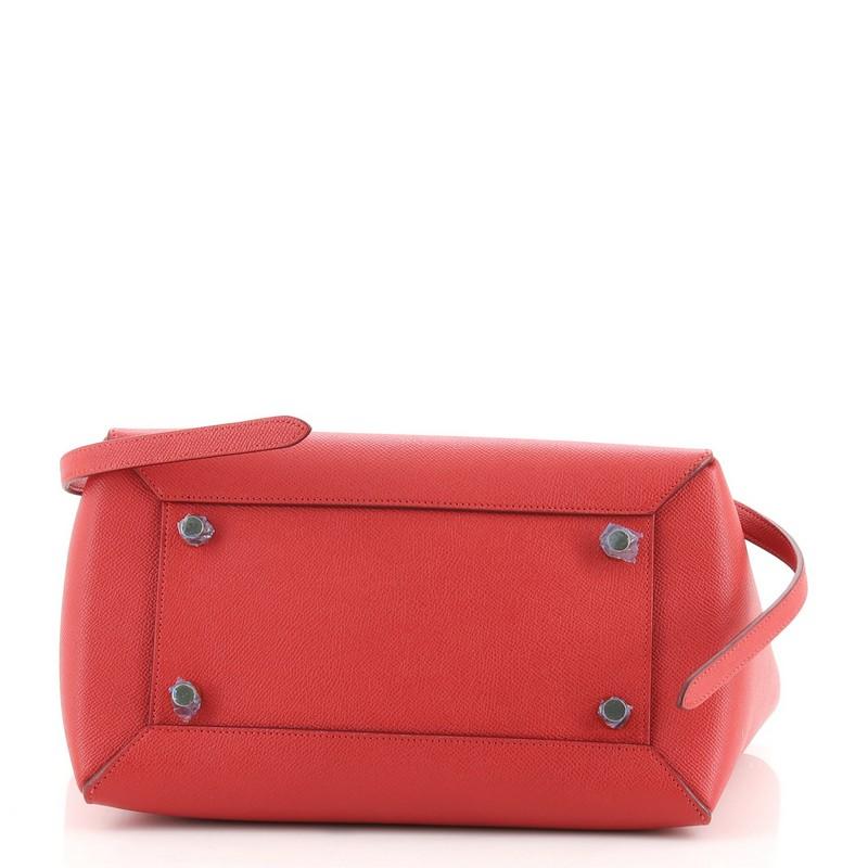 Red Celine Belt Bag Textured Leather Mini