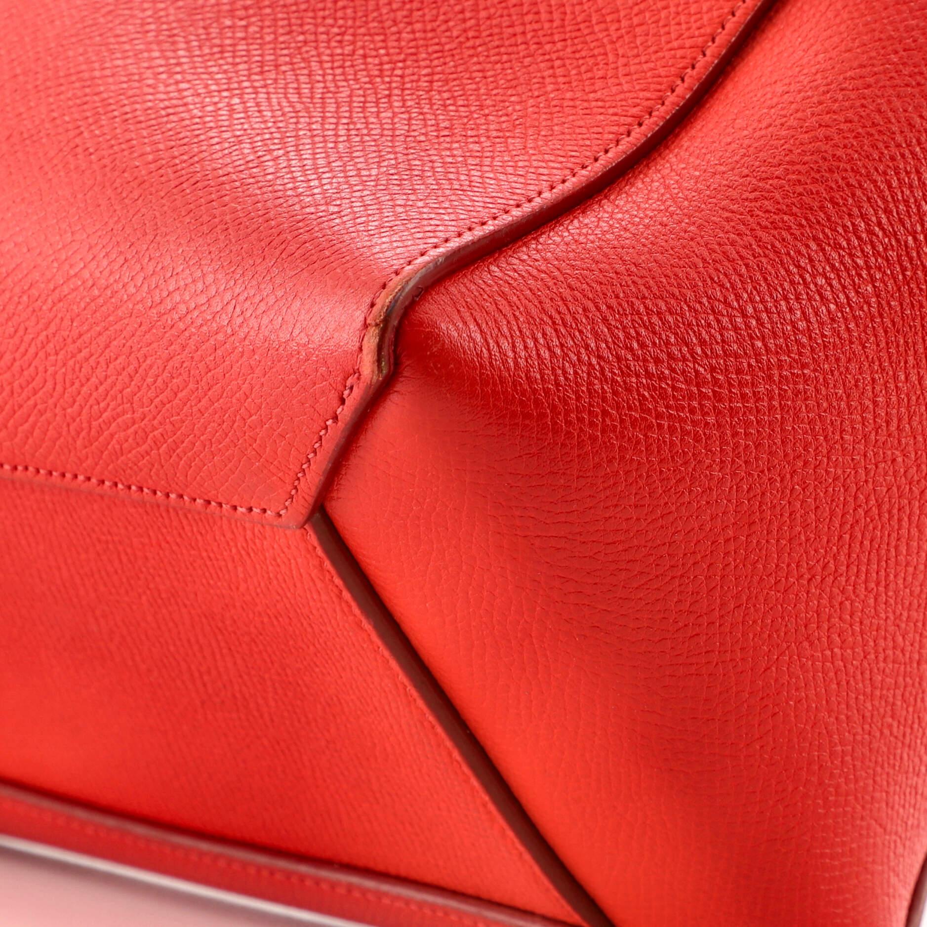 Red Celine Belt Bag Textured Leather Mini