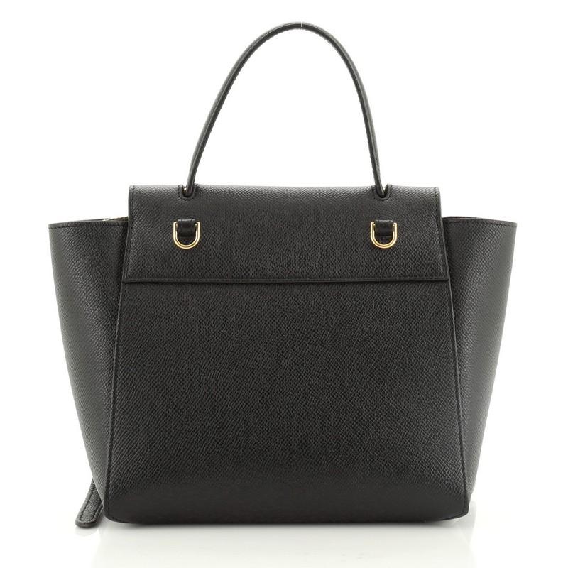 Black Celine Belt Bag Textured Leather Nano