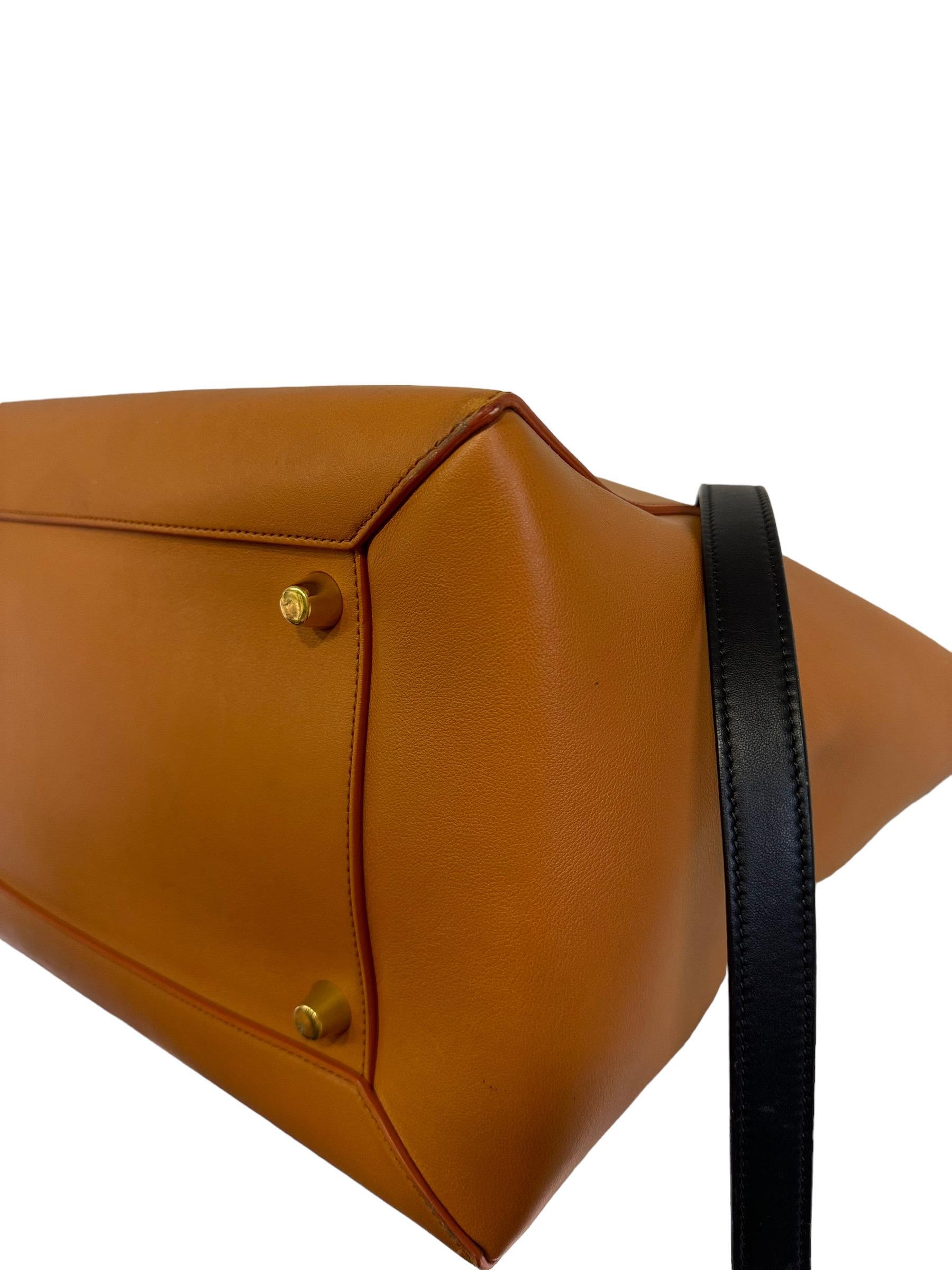 Celine Belt Bicolor Leather Tote Bag 6