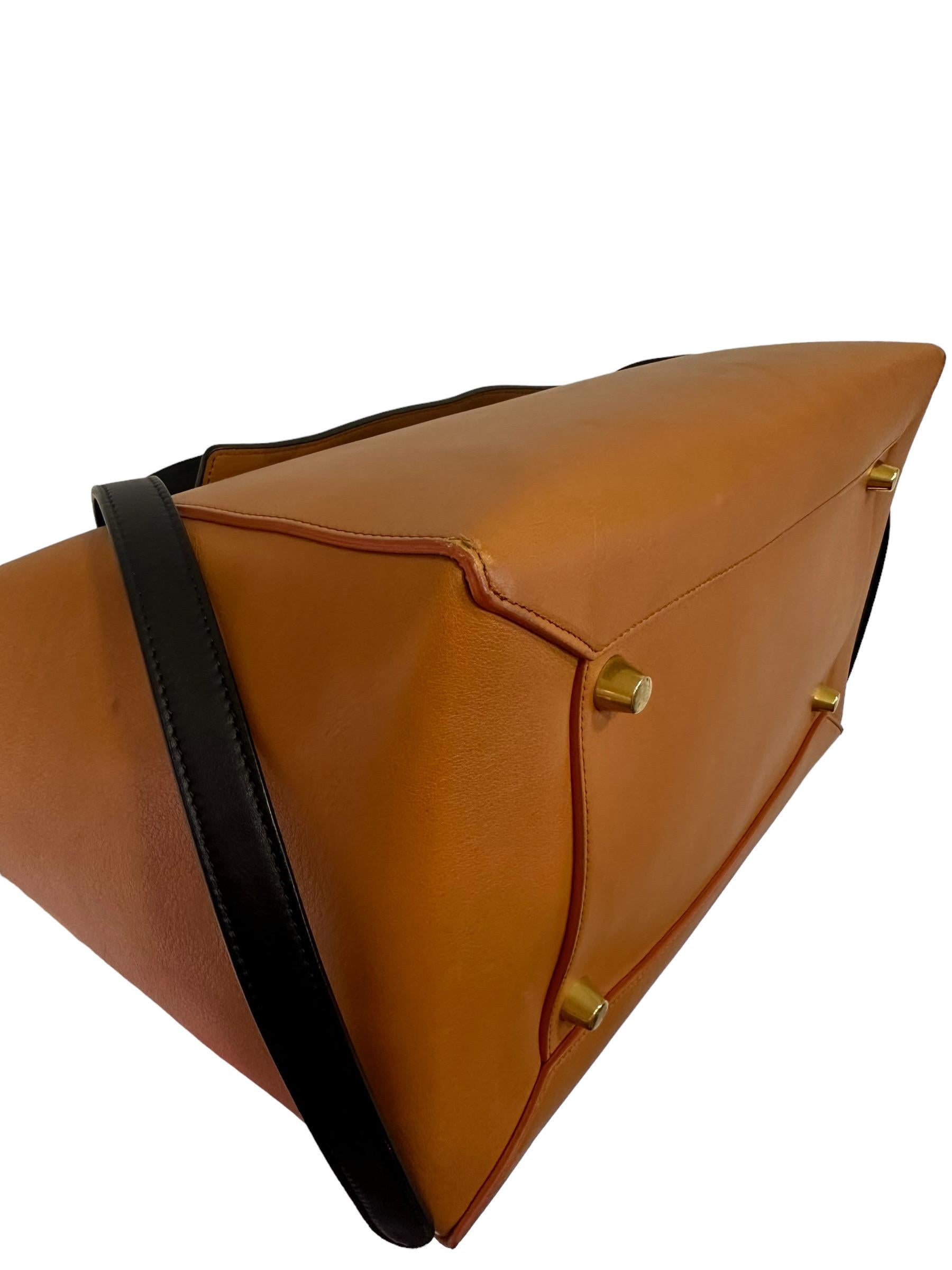 Celine Belt Bicolor Leather Tote Bag 7