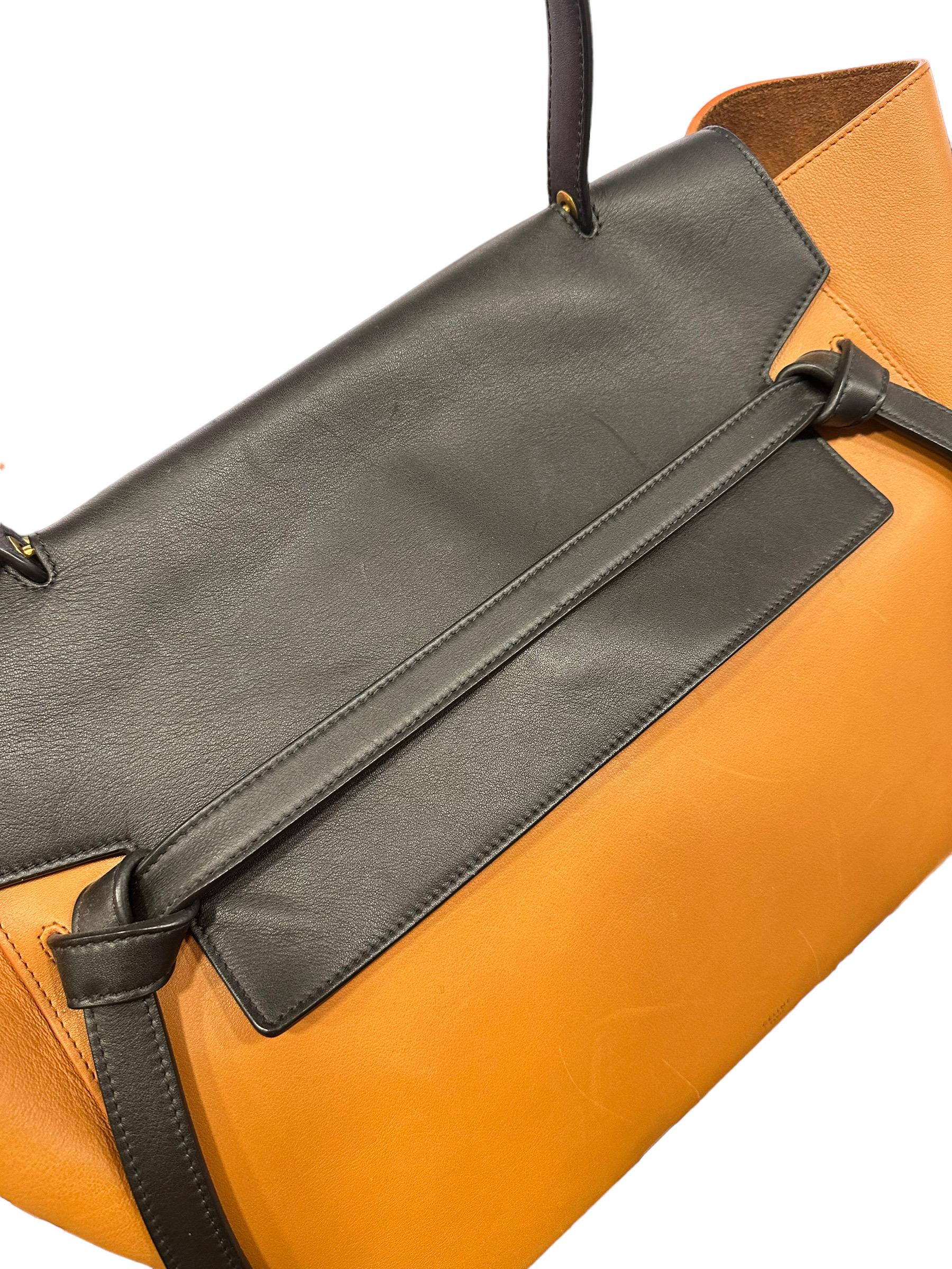 Celine Belt Bicolor Leather Tote Bag 8