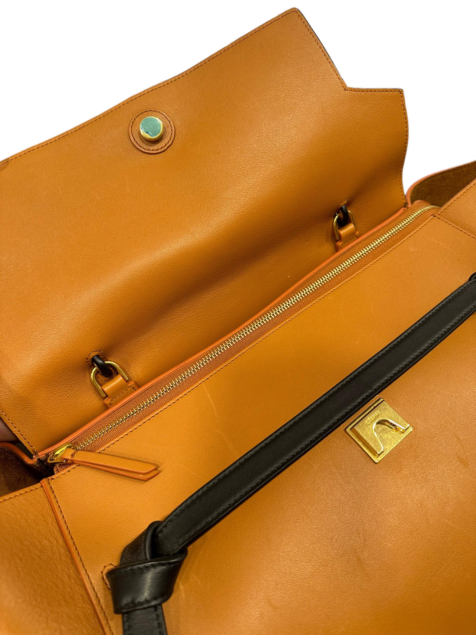 Celine Belt Bicolor Leather Tote Bag 11