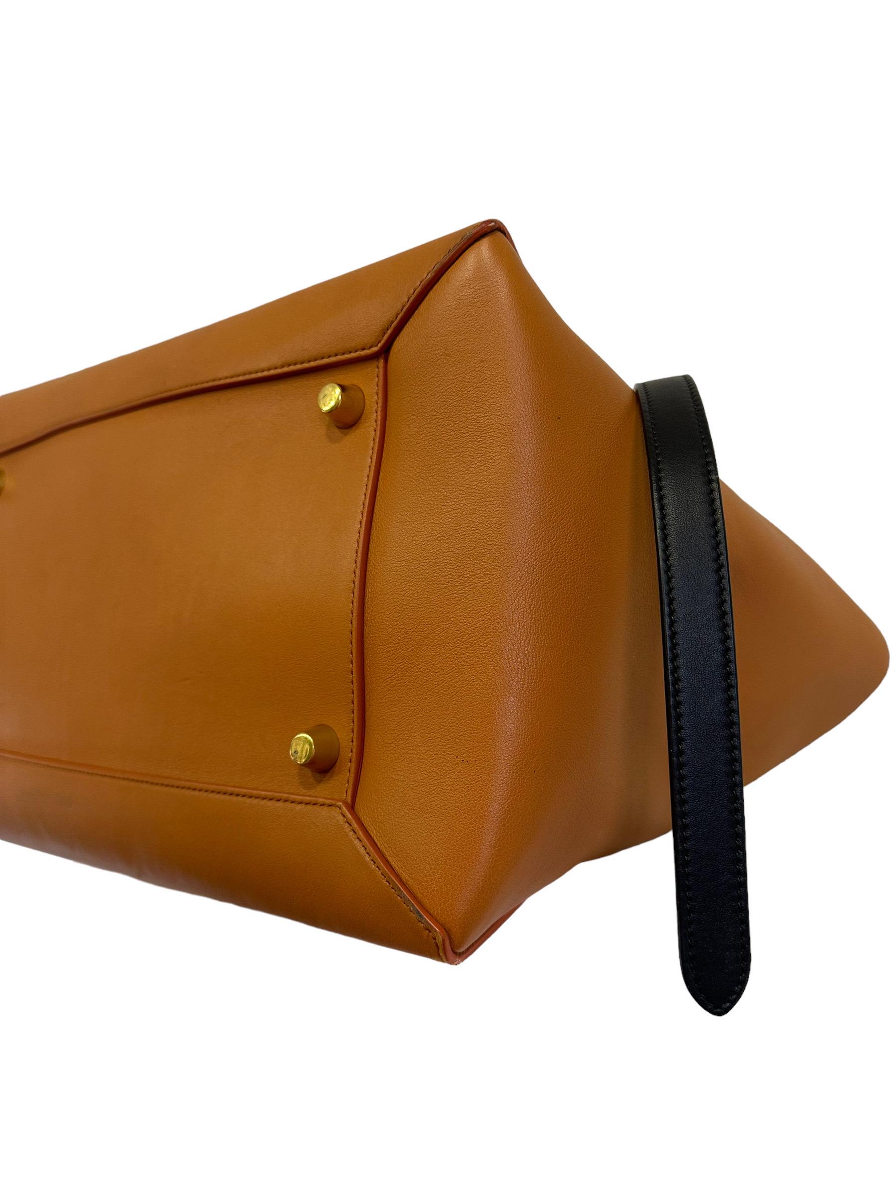 Celine Belt Bicolor Leather Tote Bag 12