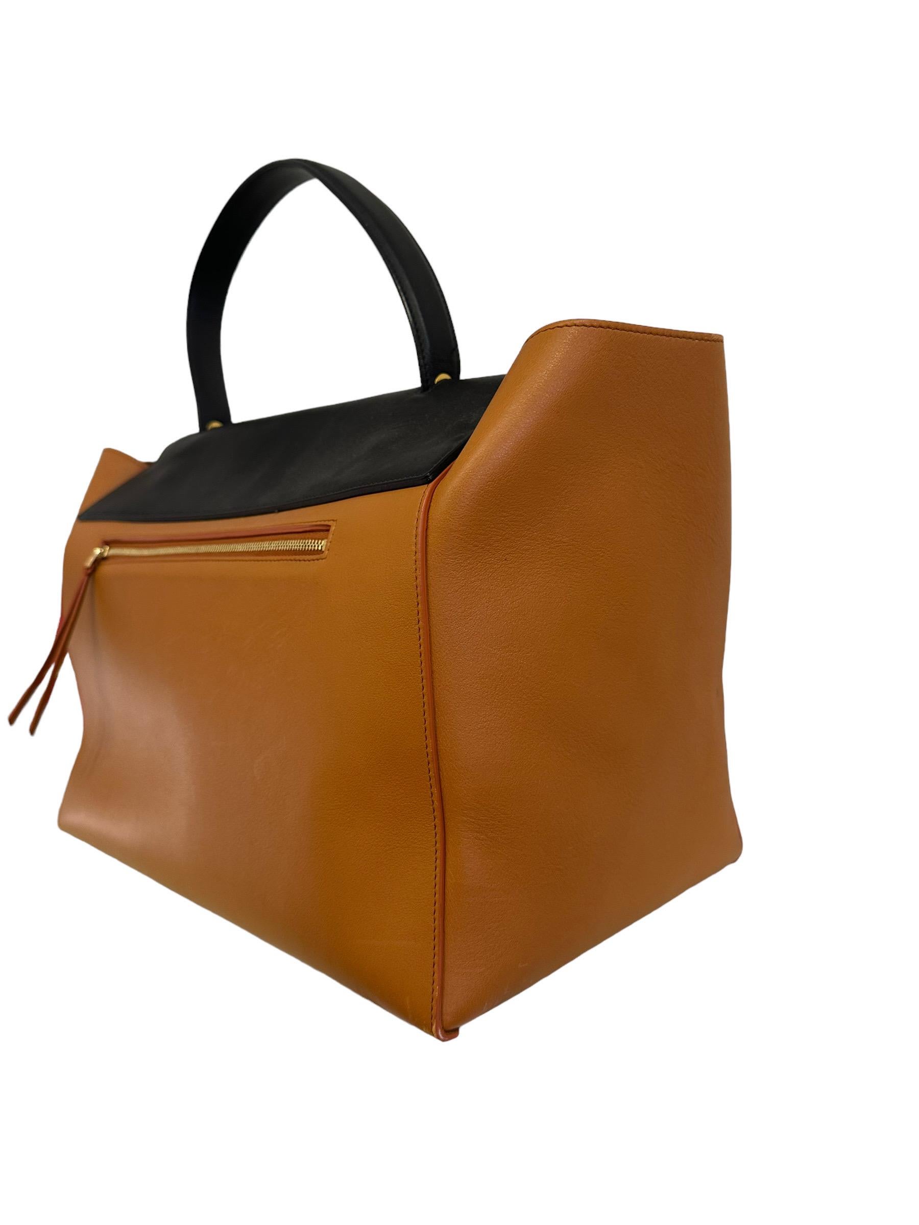 Celine Belt Bicolor Leather Tote Bag 1