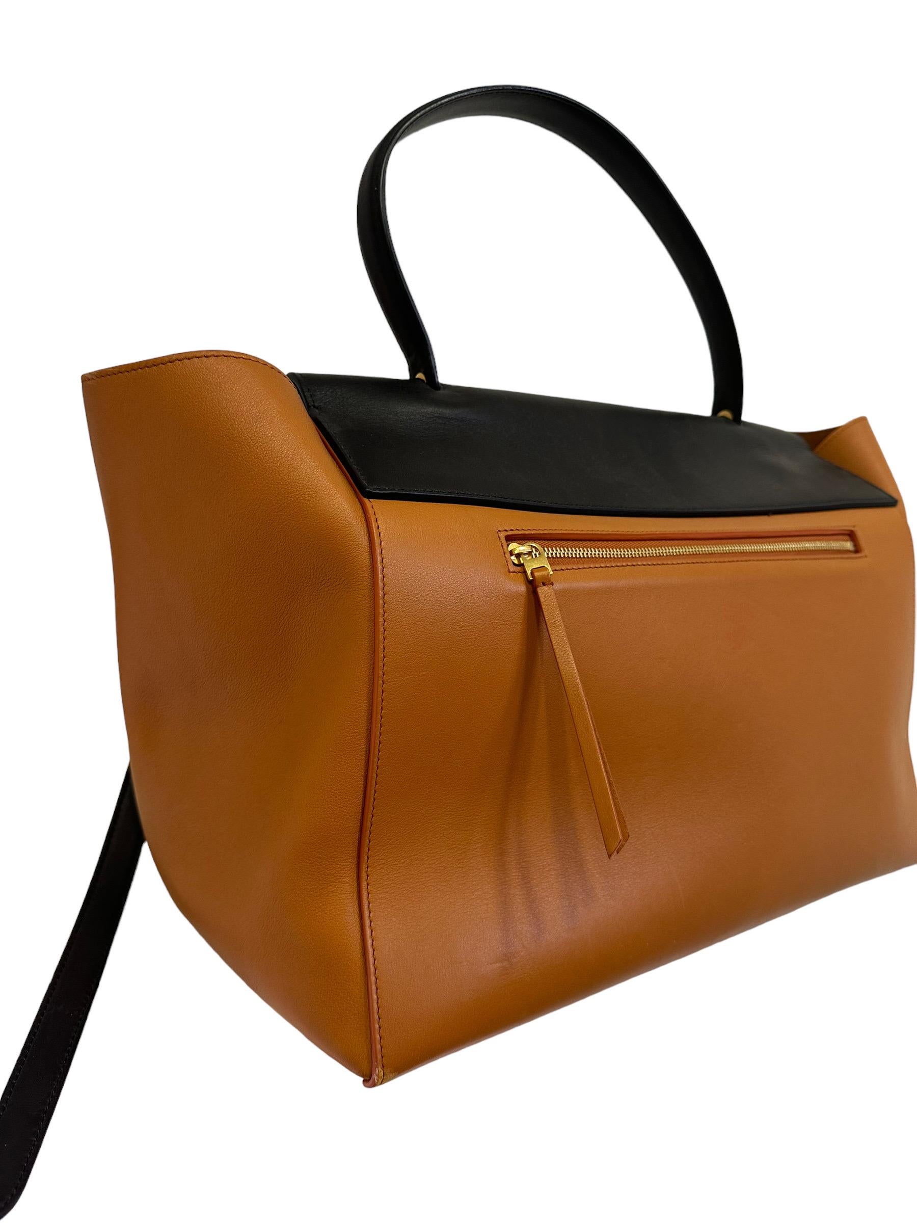 Celine Belt Bicolor Leather Tote Bag 3