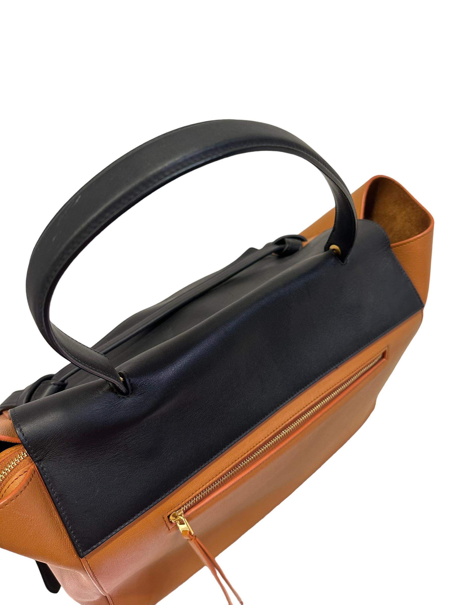 Celine Belt Bicolor Leather Tote Bag 4