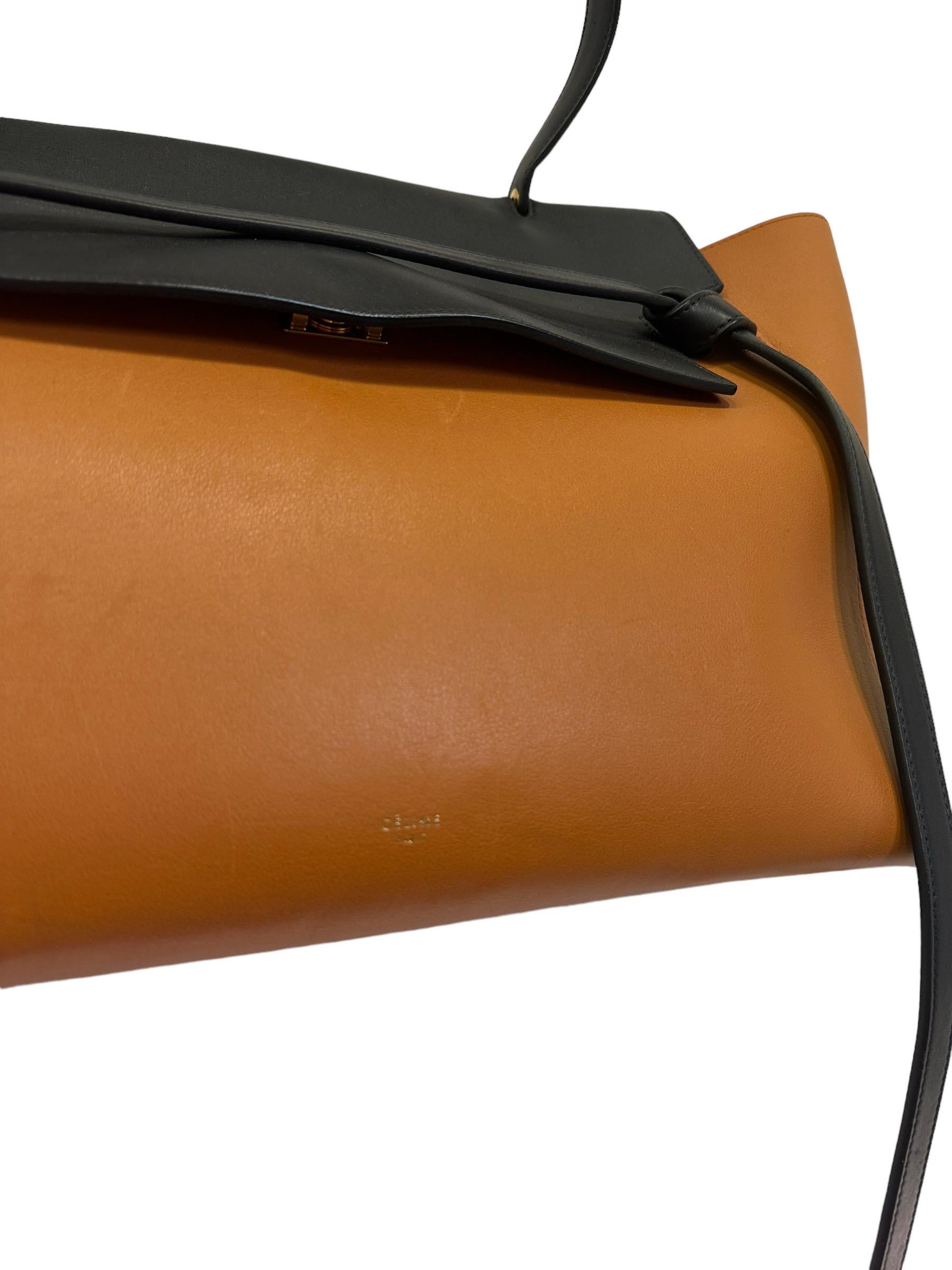 Celine Belt Bicolor Leather Tote Bag 5