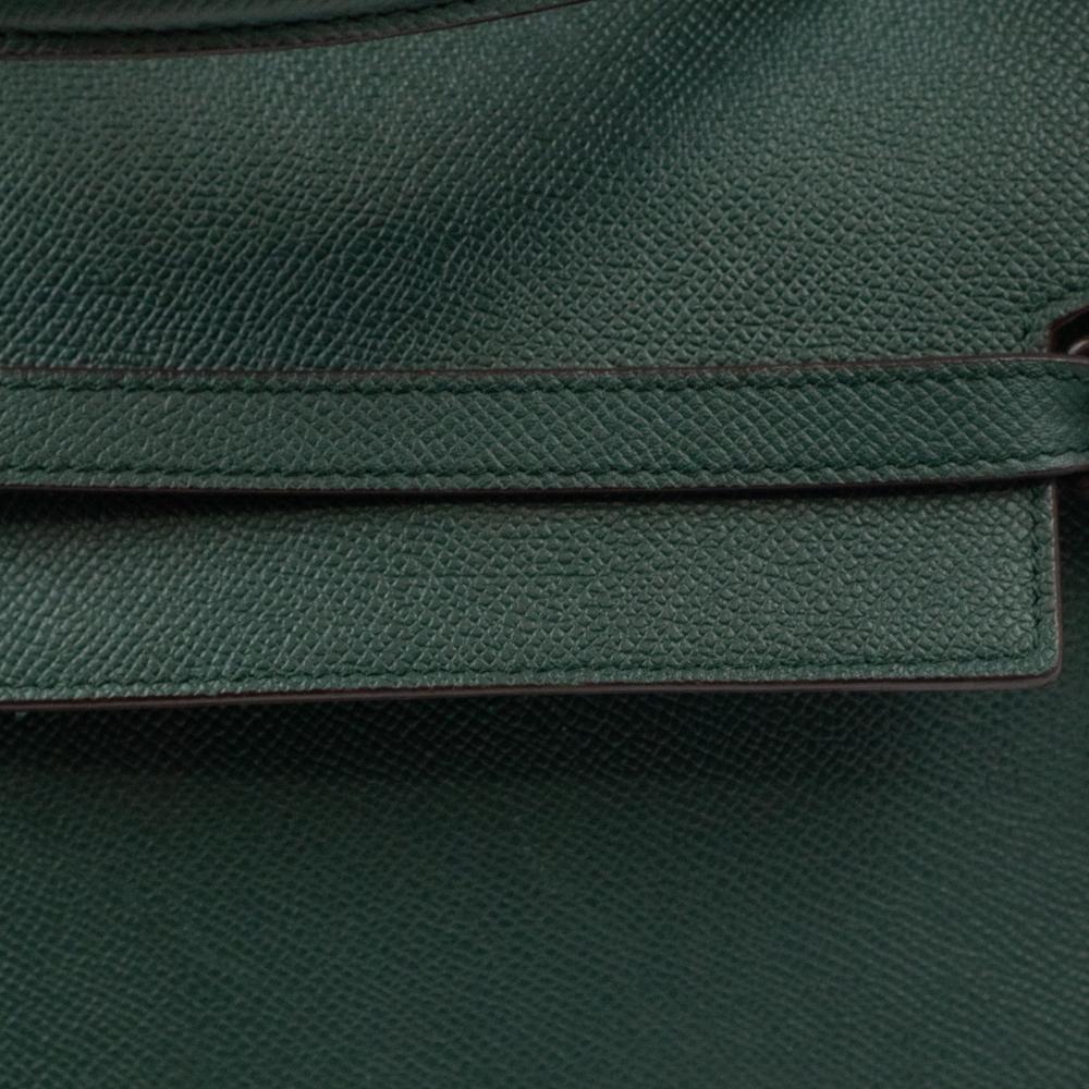 CELINE, Belt in green leather 6