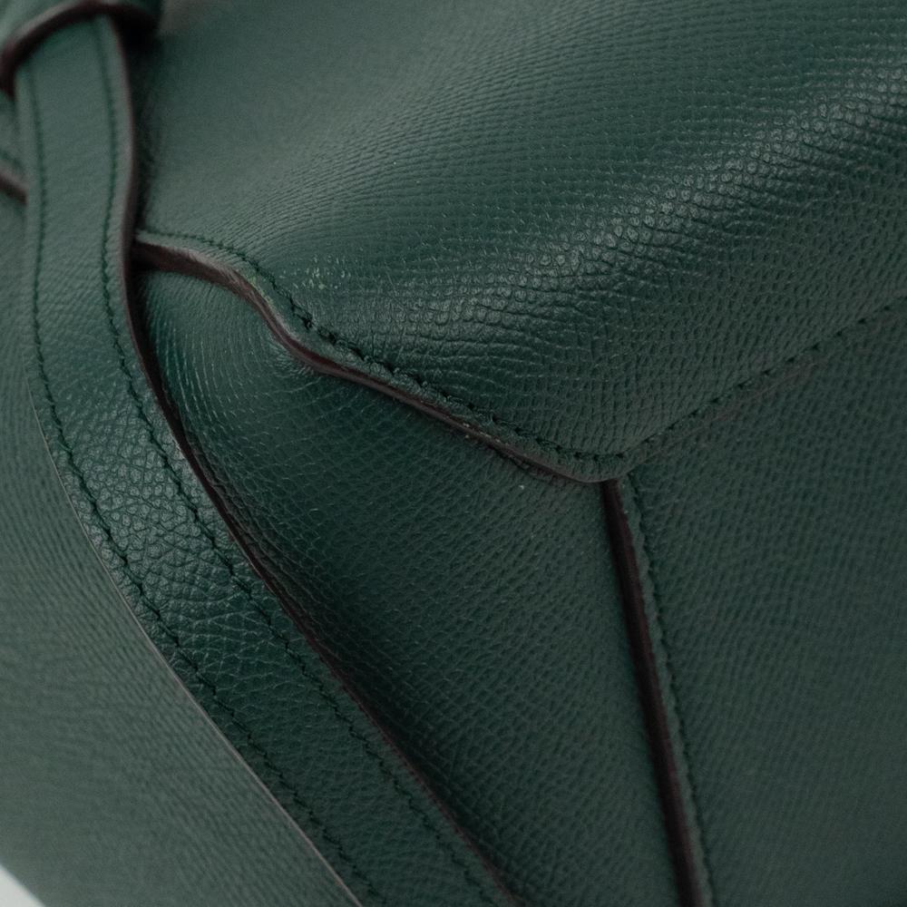 CELINE, Belt in green leather 7