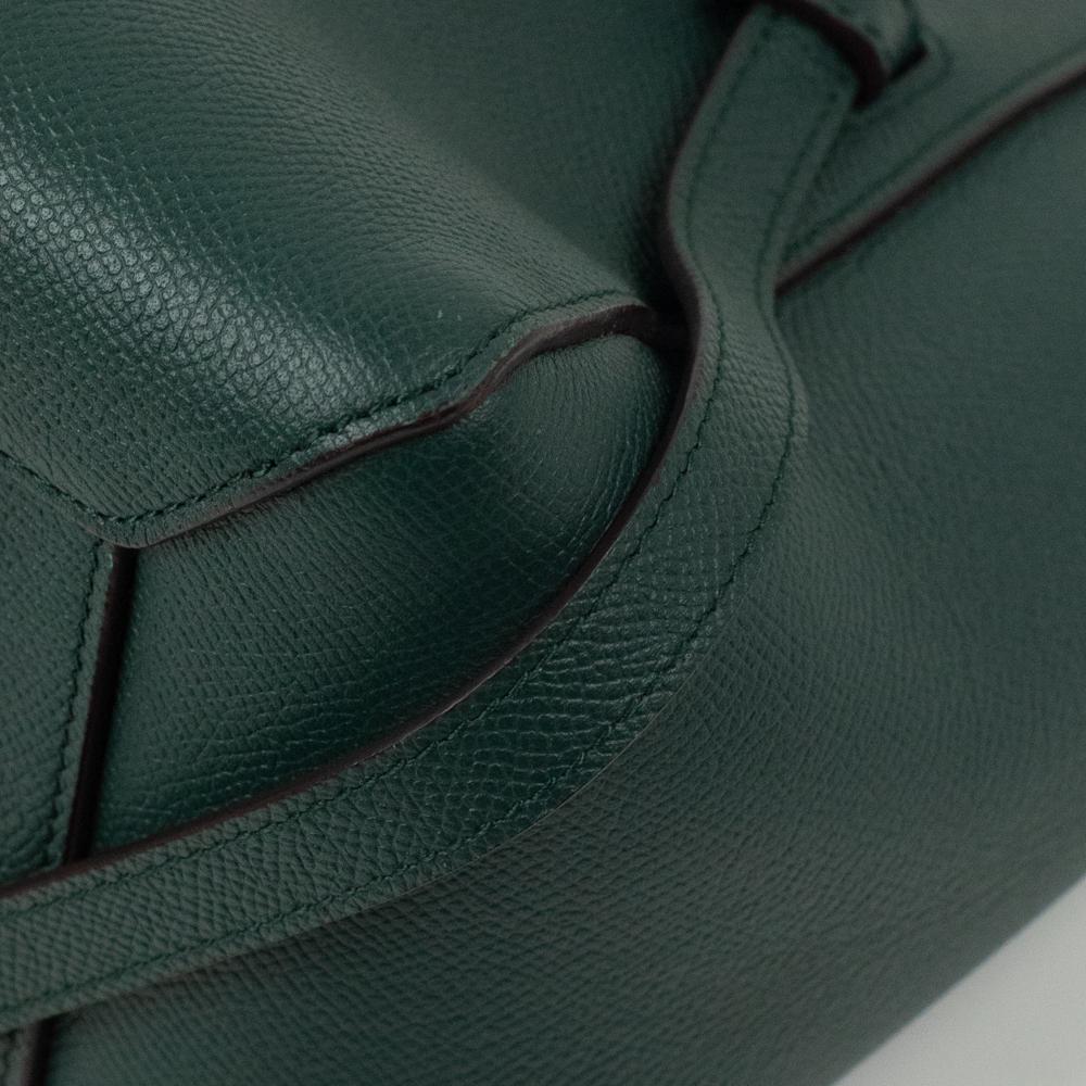 CELINE, Belt in green leather 8