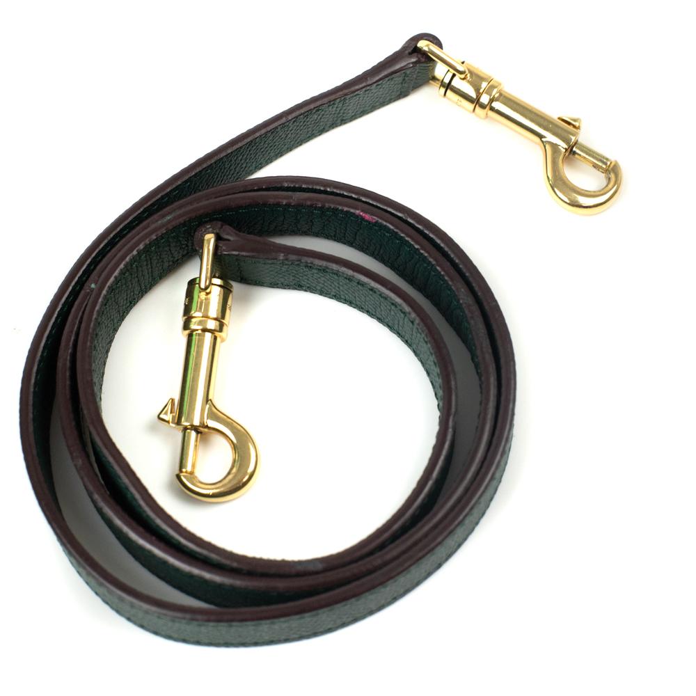 CELINE, Belt in green leather 11