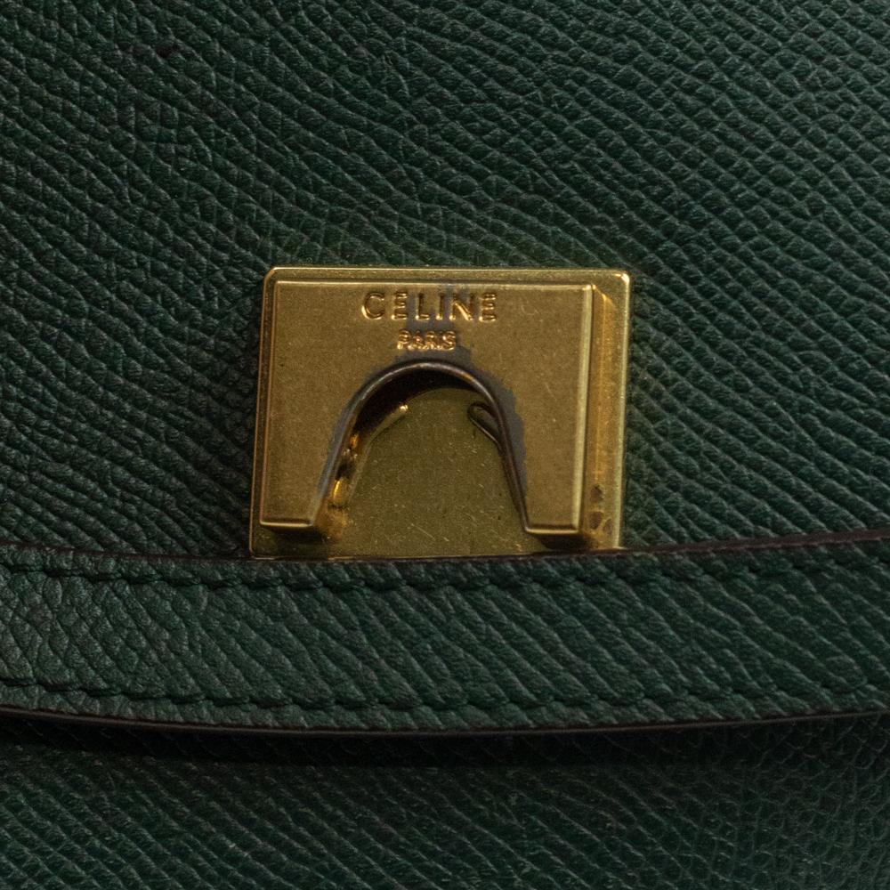 CELINE, Belt in green leather 4
