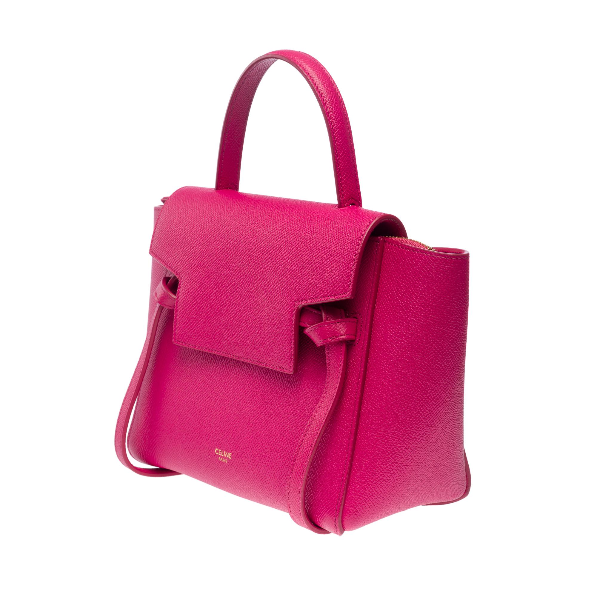Celine Belt Nano Handtasche mit Gürtel aus rosa Kalbsleder, GHW im Angebot 2