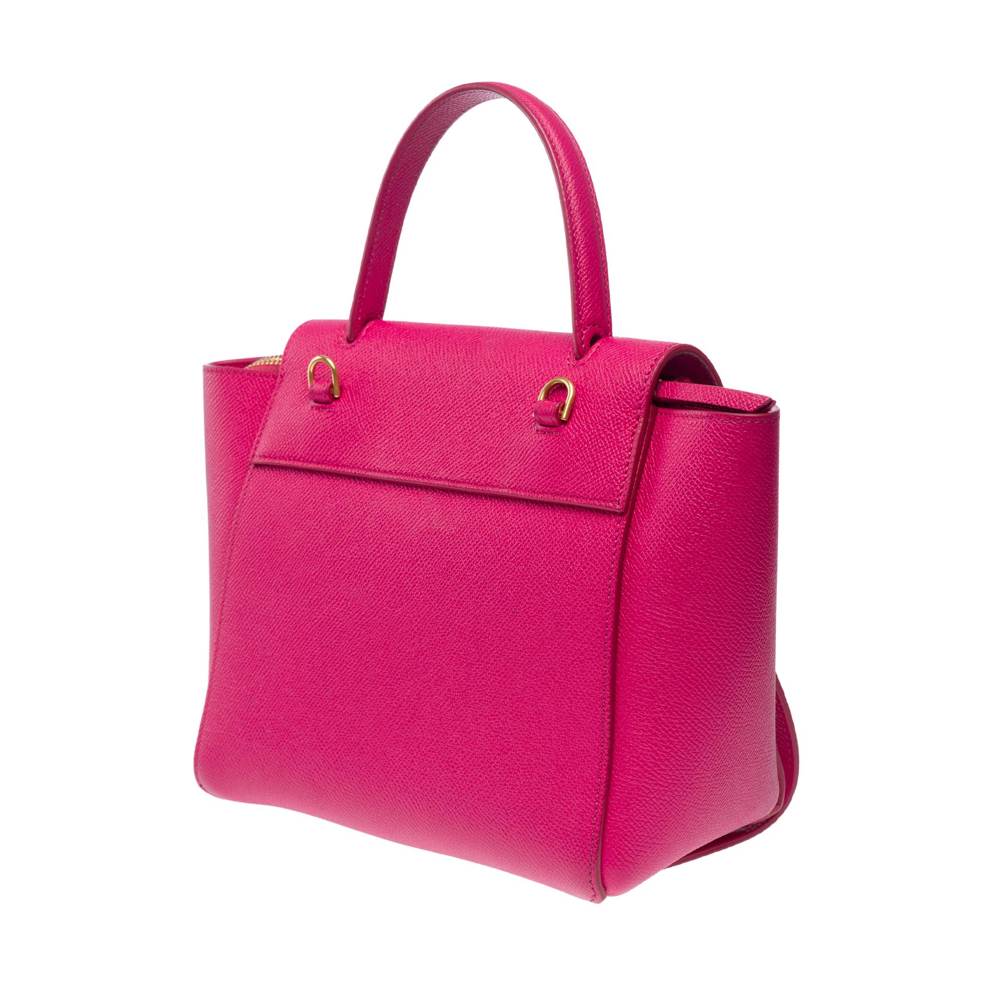Celine Belt Nano Handtasche mit Gürtel aus rosa Kalbsleder, GHW im Angebot 3