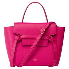 Celine Belt Nano Handtasche mit Gürtel aus rosa Kalbsleder, GHW