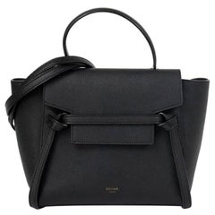 CÉLINE, Belt Nano in black leather
