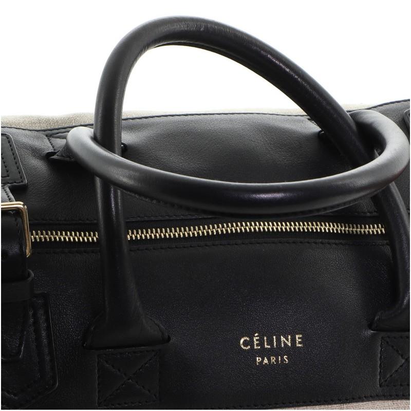 Celine Belted Zip Satchel Studded Leather and Canvas Small 3