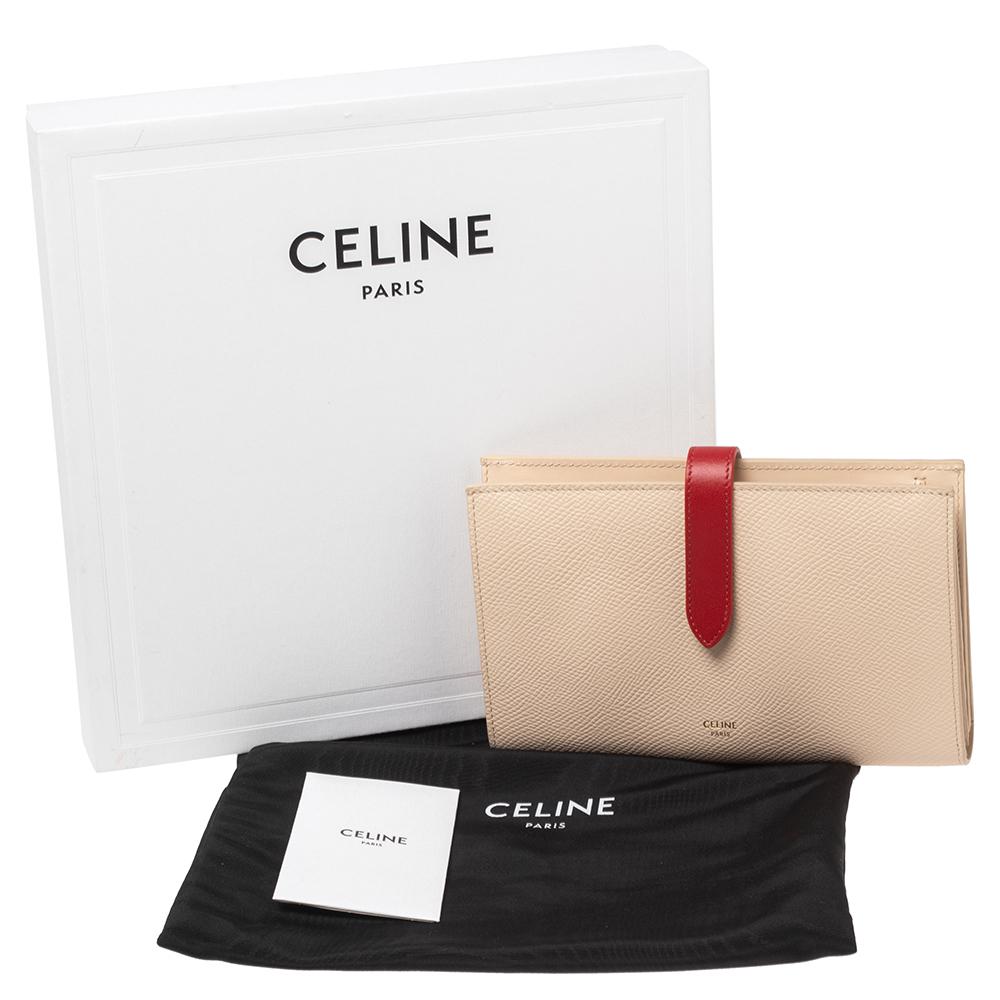 Celine Bicolor Leather Large Strap Wallet 3