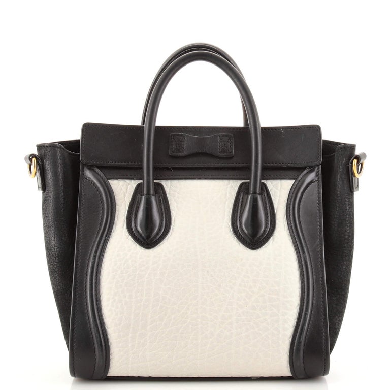 Celine Bicolor Luggage Bag Grainy Leather Nano For Sale at 1stDibs