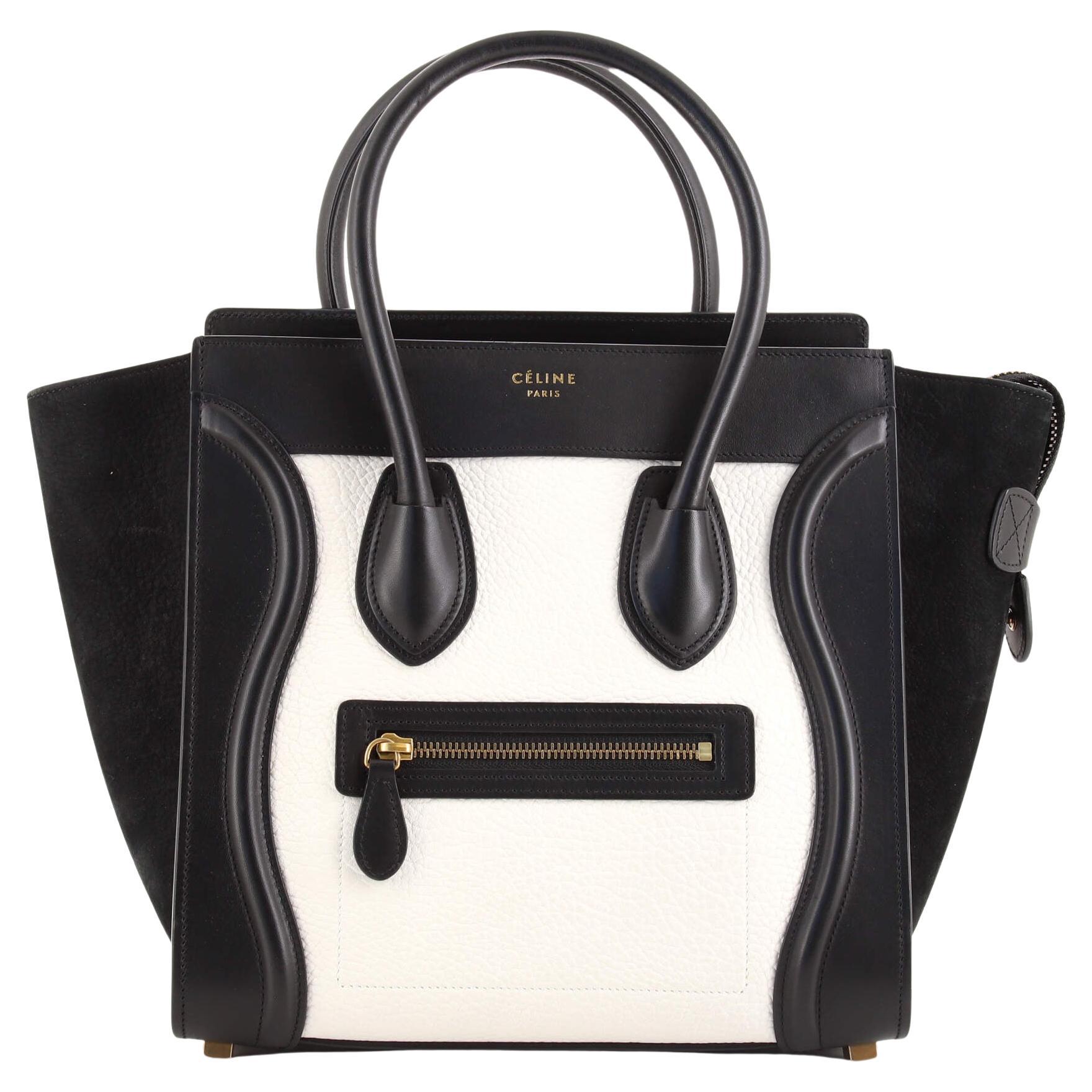 Celine Bicolor Luggage Bag Leather Micro For Sale at 1stDibs