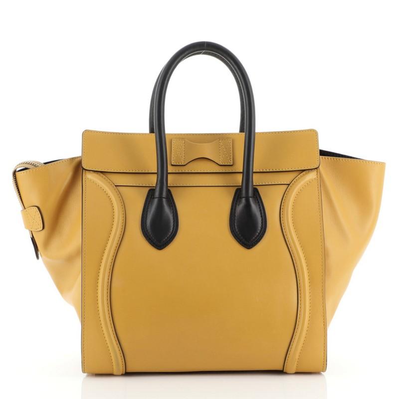 Brown Celine Bicolor Luggage Bag Leather Mini