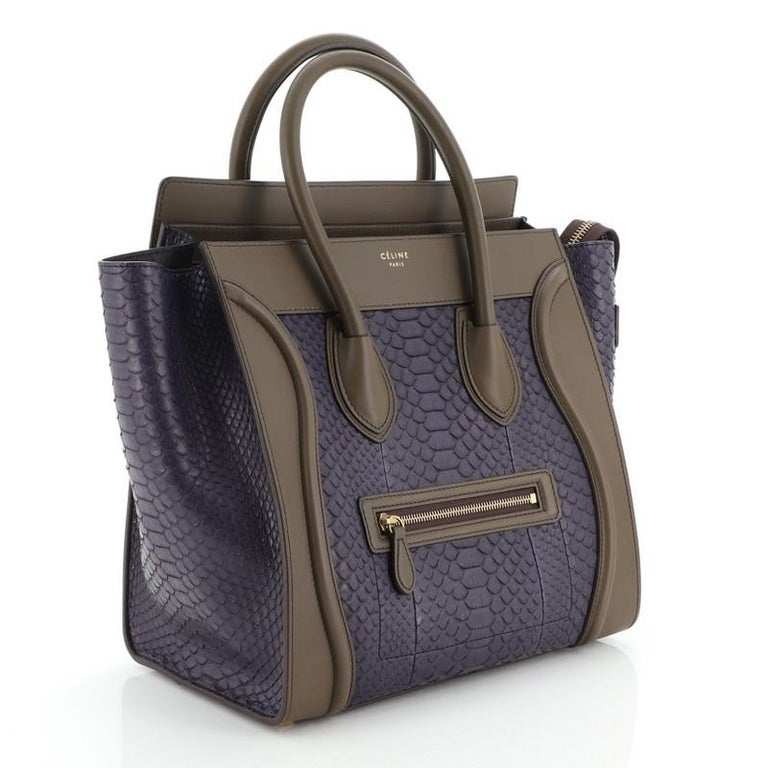 Celine Bicolor Luggage Bag Python and Leather Mini at 1stDibs