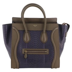 Celine Bicolor Luggage Bag Python and Leather Mini