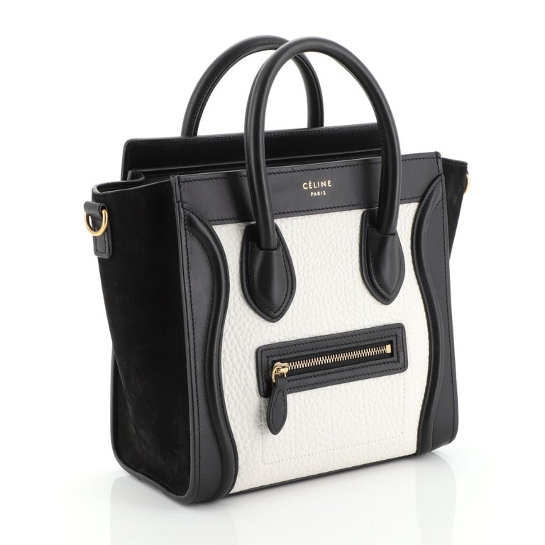 Celine Bicolor Luggage Handbag Grainy Leather Nano at 1stDibs