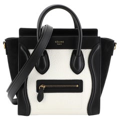 Celine Bicolor Luggage Handbag Grainy Leather Nano