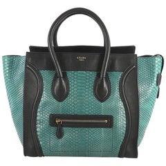 Celine Bicolor Luggage Handbag Python and Leather Mini