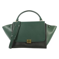 Celine Bicolor Trapeze Handbag Leather Medium