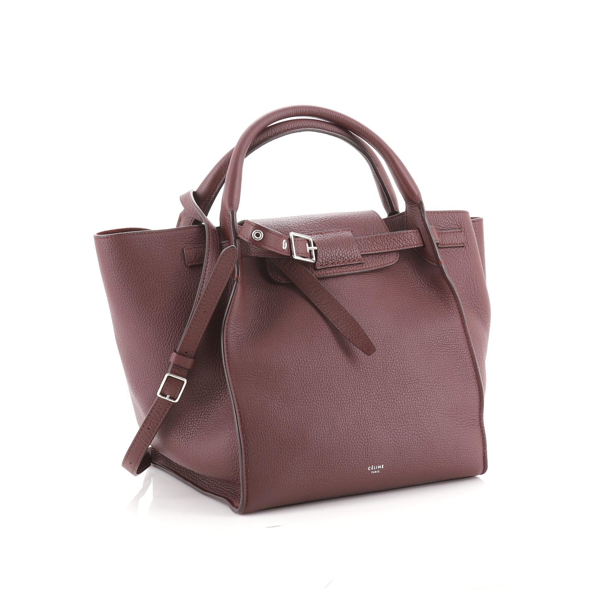 Celine Big Bag Grained Calfskin Small
Burgundy Grained Calfskin

Condition Details: Creasing on exterior, minor wear on handles and in interior, scratches on hardware.

49850MSC

Height 10