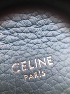 CELINE Big Bag Nano Bucket Storm Blue Grained Calfskin Silver Hardware Tote