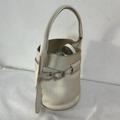 Celine Big Bag Nano White Calfskin Leather Bucket Top Handle Bag