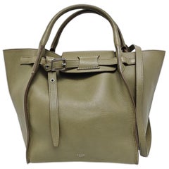 Celine Big Bag Small Green Leather Belted Closure with Strap