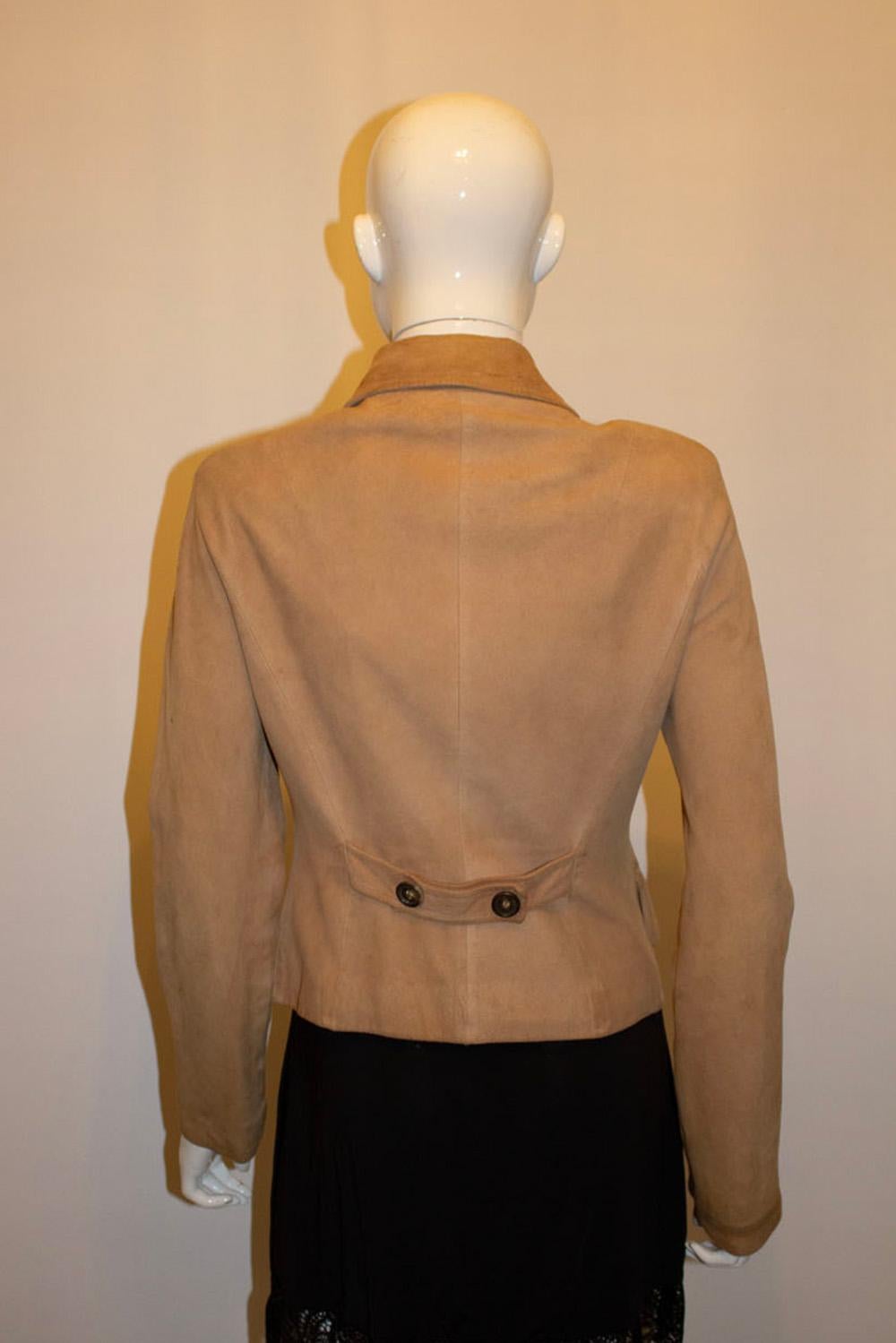 Celine Biscuit Colour Suede Jacket In Good Condition For Sale In London, GB