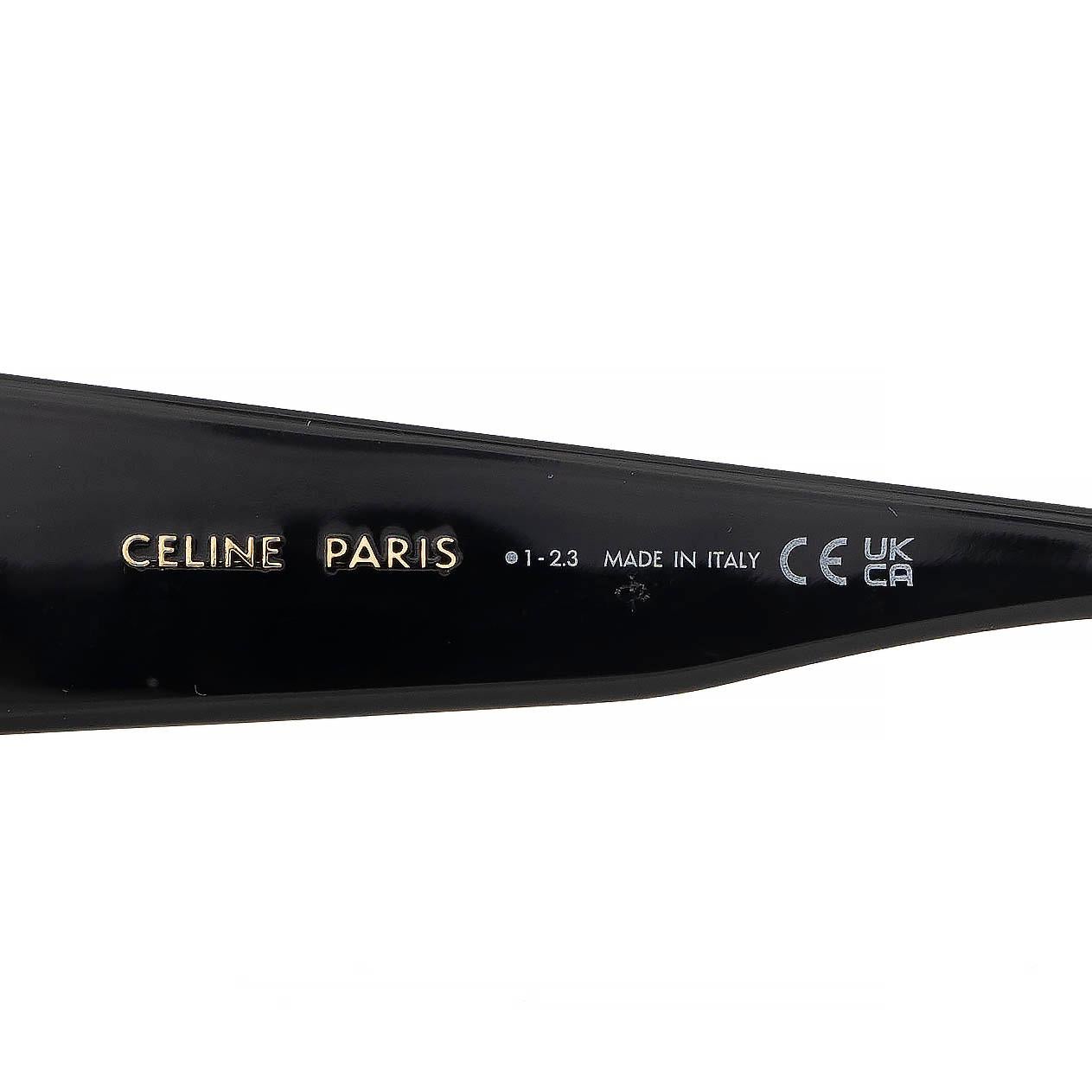 Black CELINE black acetate BOLD 3 DOT SQUARE Sunglasses CL40277I For Sale
