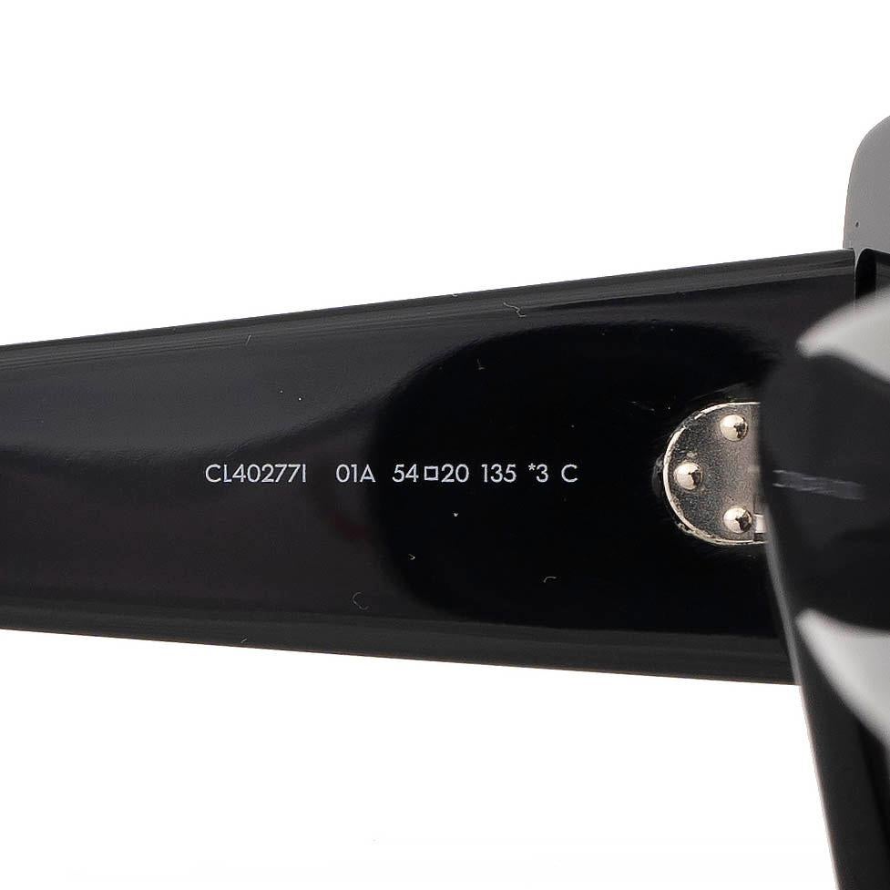 CELINE black acetate BOLD 3 DOT SQUARE Sunglasses CL40277I In Excellent Condition For Sale In Zürich, CH