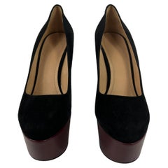 Celine Black and Burgundy High Heel Shoes, Size 41