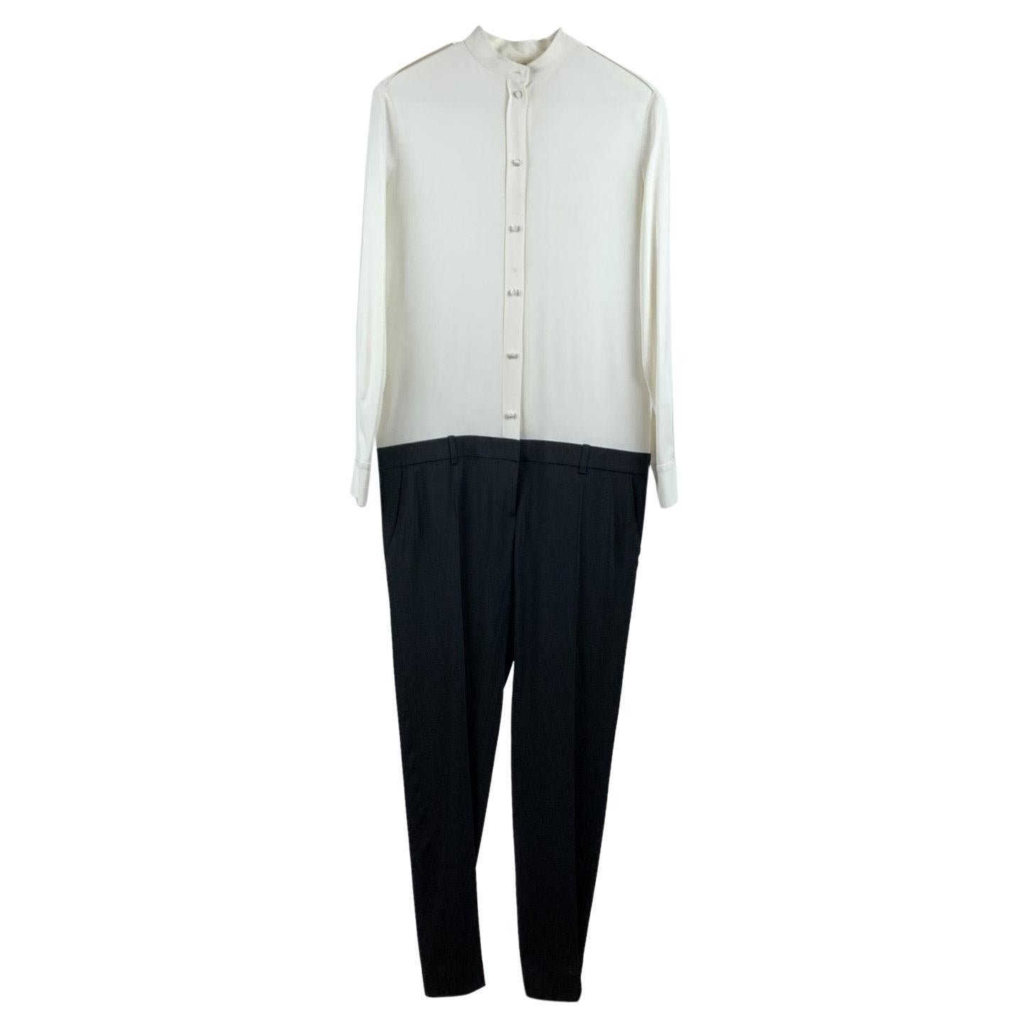 Celine Black and White Long Sleeve Jumpsuit Size 38 FR