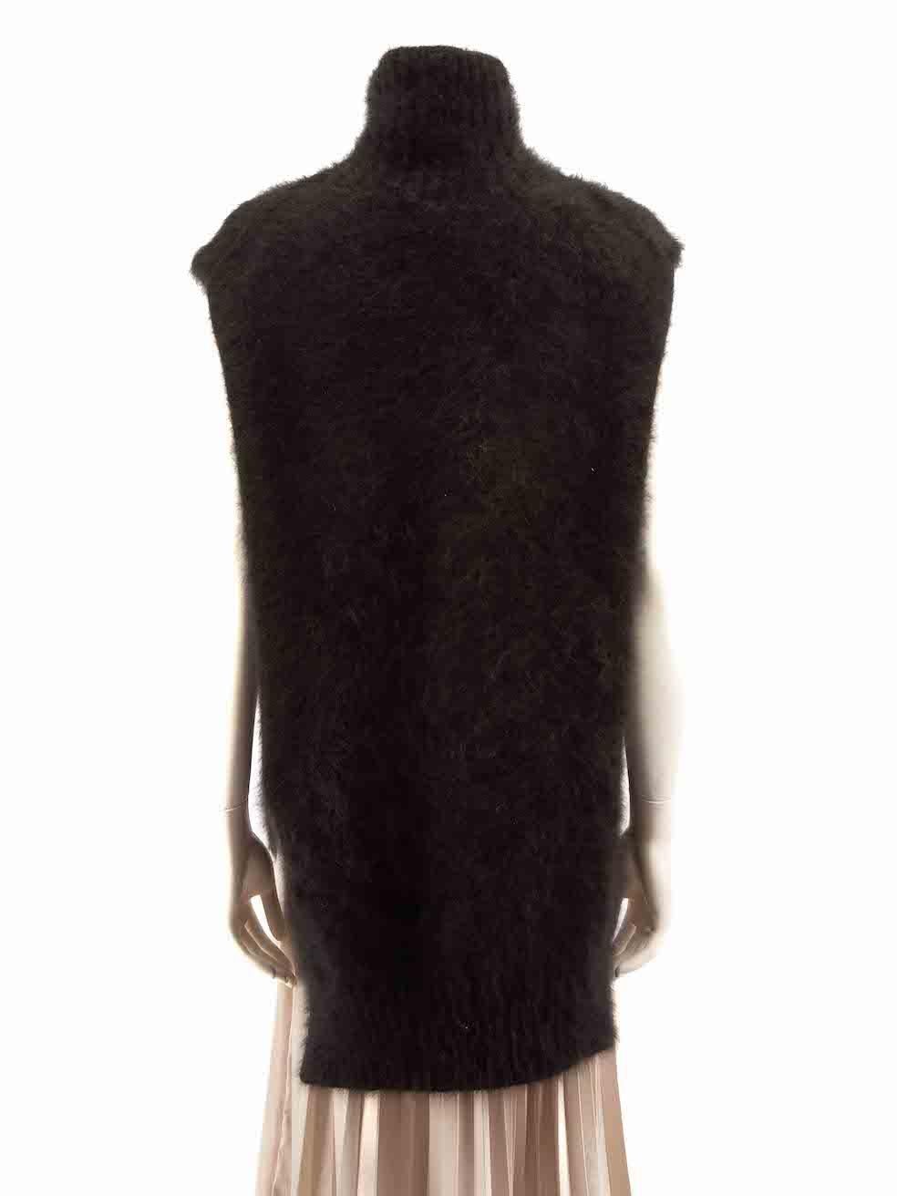 Céline Black Angora Turtleneck Vest Size M In Good Condition In London, GB