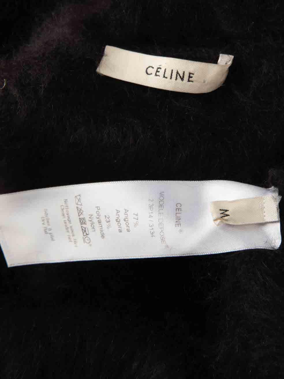 Céline Black Angora Turtleneck Vest Size M 1
