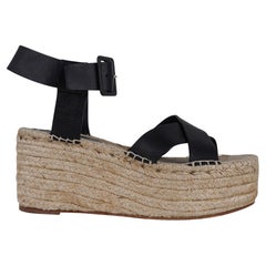 Celine Black Ankle Strap Platform Wedge ShoesSandal  39 / 9