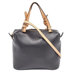  Celine Black/Beige Leather Soft Cube Satchel