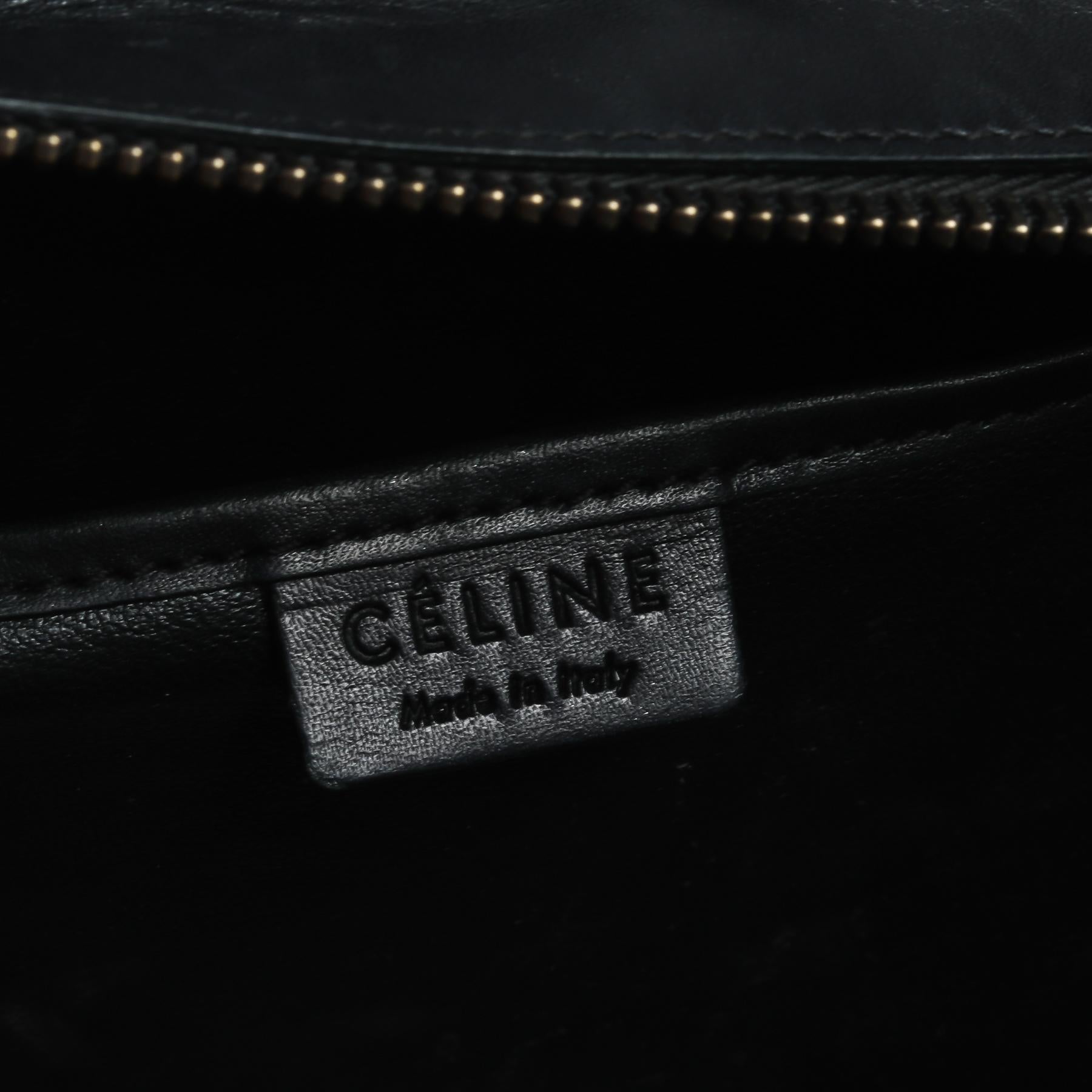 Celine Black/Beige Tweed and Leather Nano Luggage Tote 6