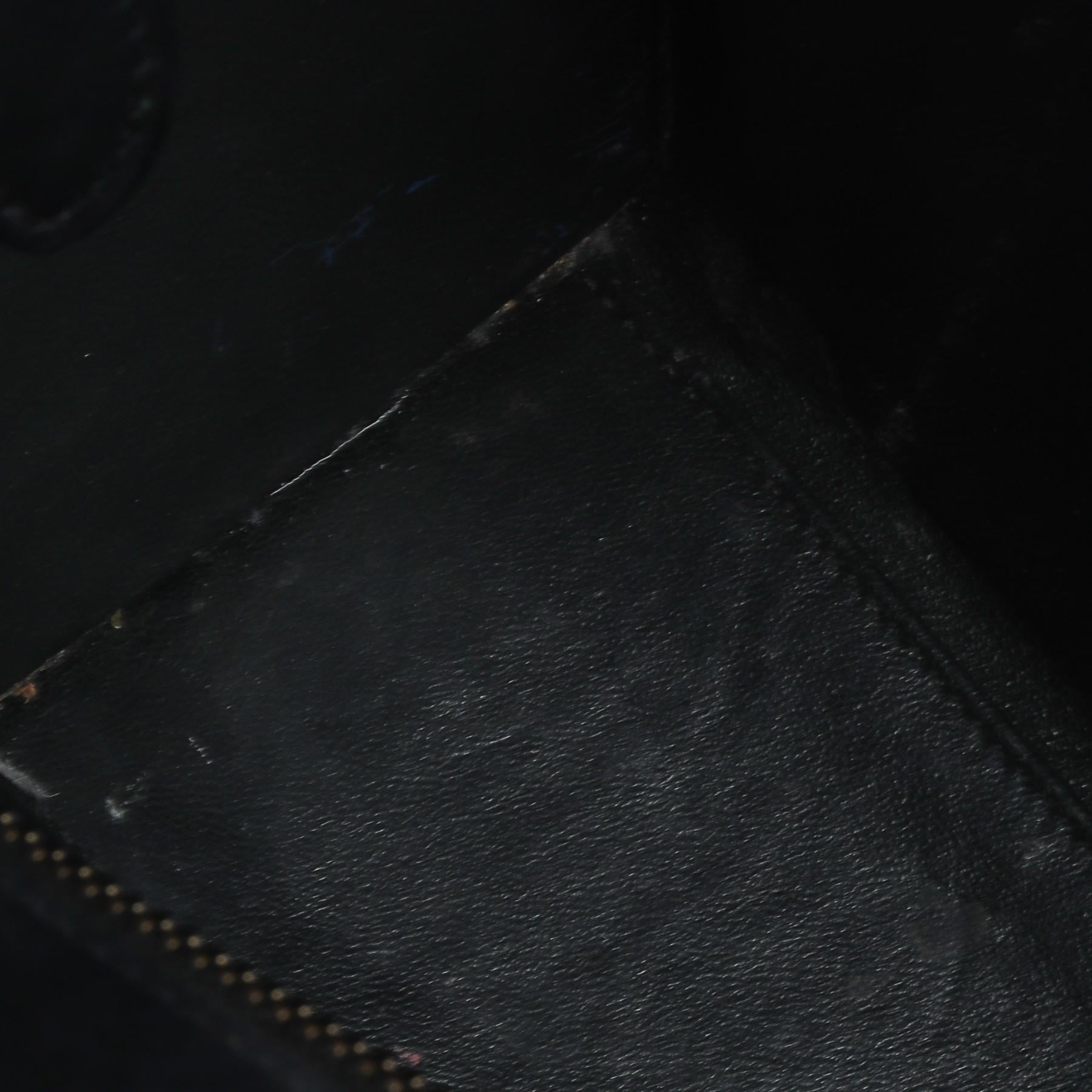 Celine Black/Beige Tweed and Leather Nano Luggage Tote 1