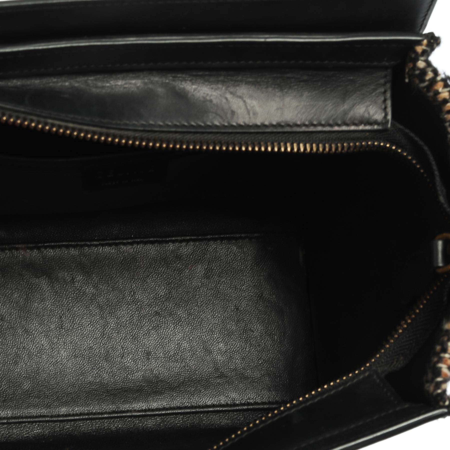 Celine Black/Beige Tweed and Leather Nano Luggage Tote 4