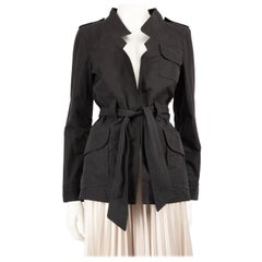 Céline Black Belted Mid Length Jacket Size L Céline Black Belted Mid Length Jacket Size L