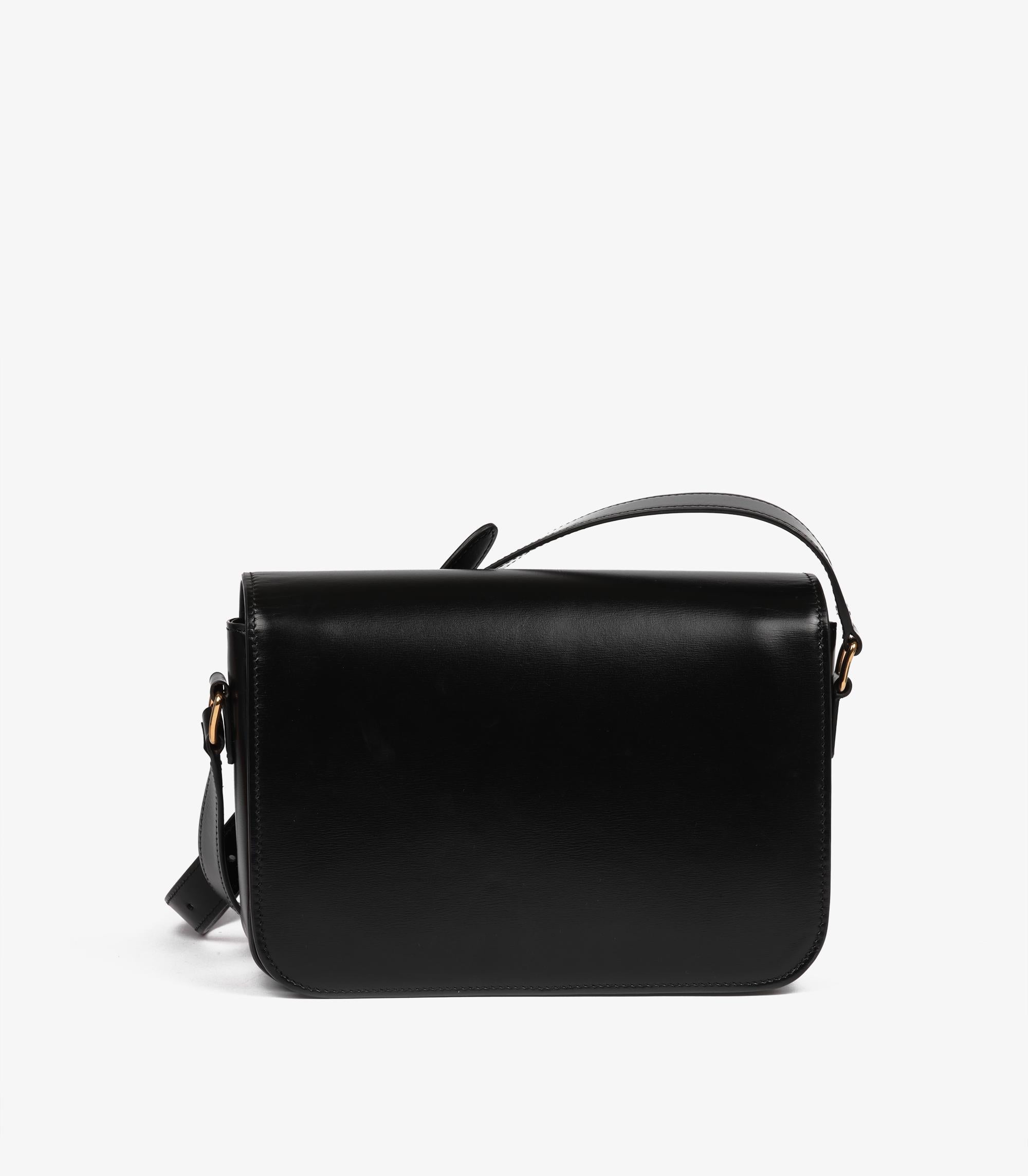 Celine Schwarze Box Kalbsleder Classique Triomphe im Angebot 1